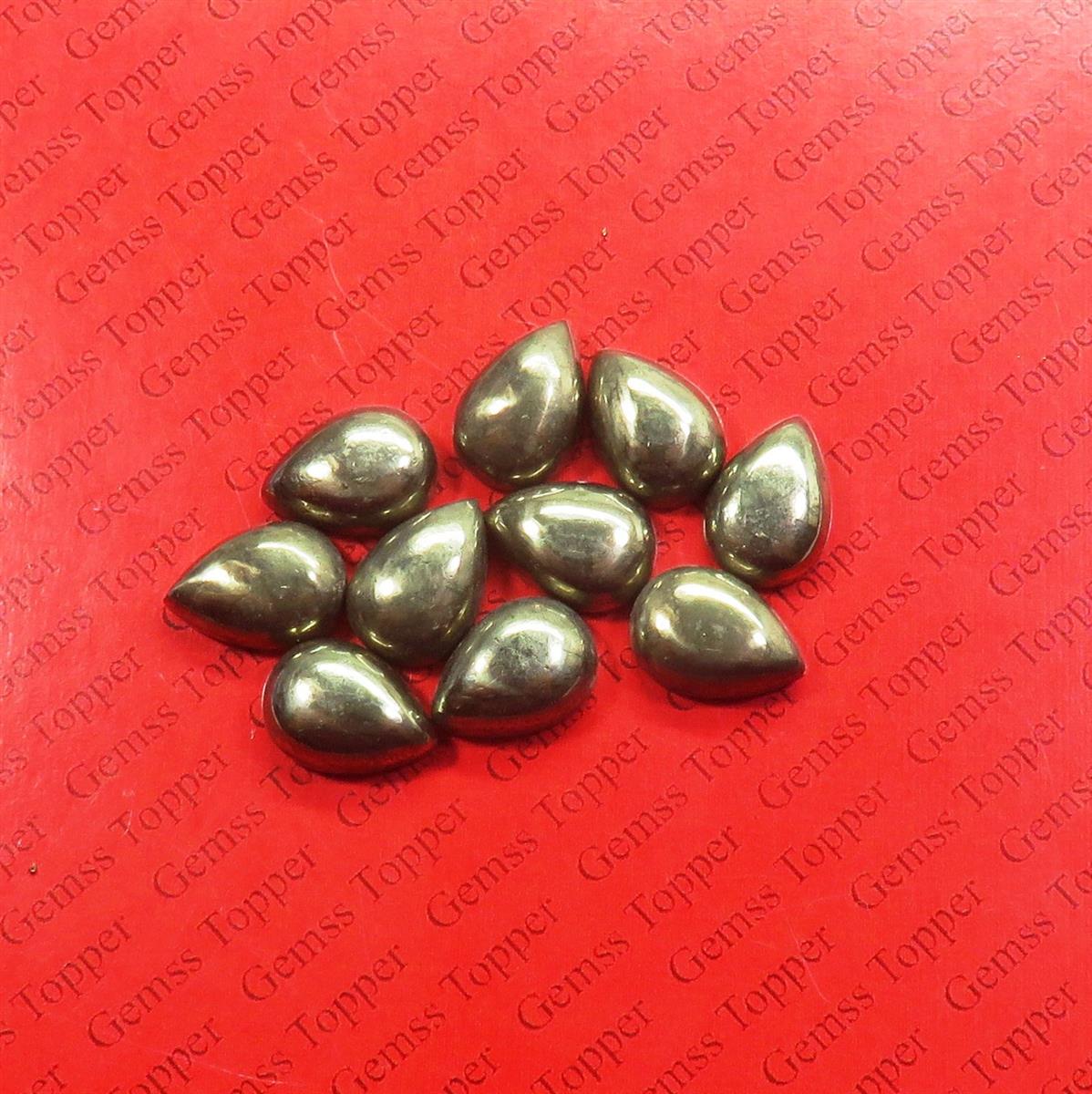 Pyrite 6x9 mm Pear Cabochon